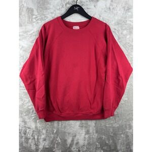 Vintage Hanes Red Blank Crewneck Mens XL‎ 80s 90s Raglan Lightweight USA